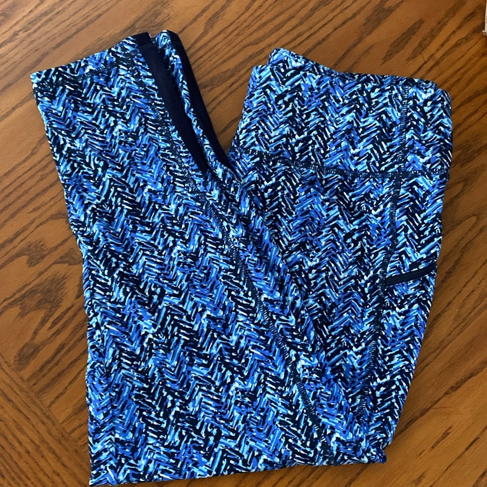 T BY TALBOTS Blue Leggings Womens XLP Petites UPF 50+ Athleisure Stretch LN
